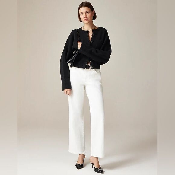 NWT J CREW Lower-rise full-length slim-wide jean in white - Picture 2 of 8